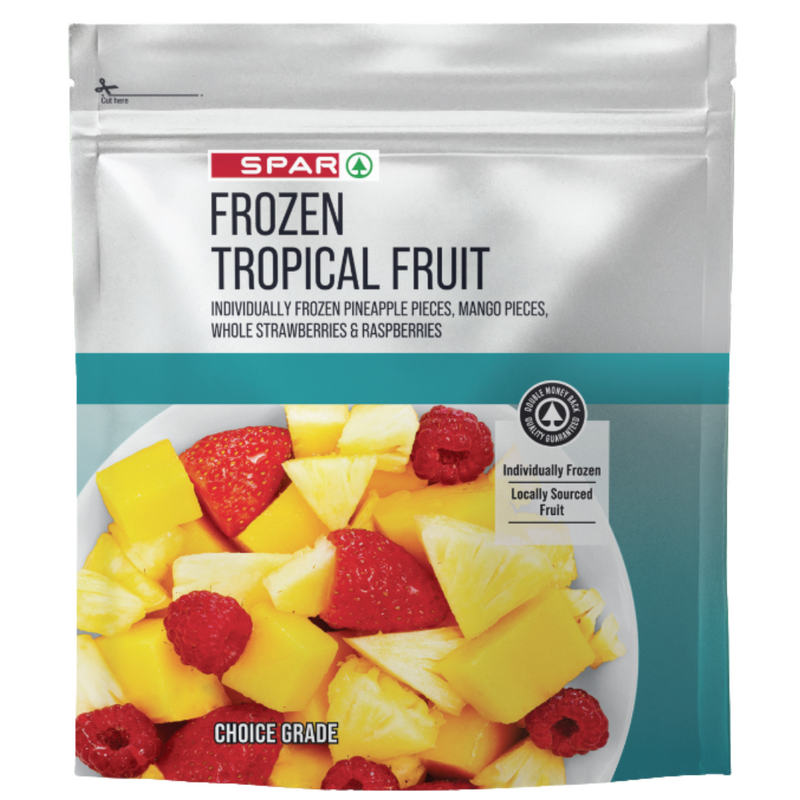 350g Choice Grade tropical fruit frozen fruit packet packaged by Spar