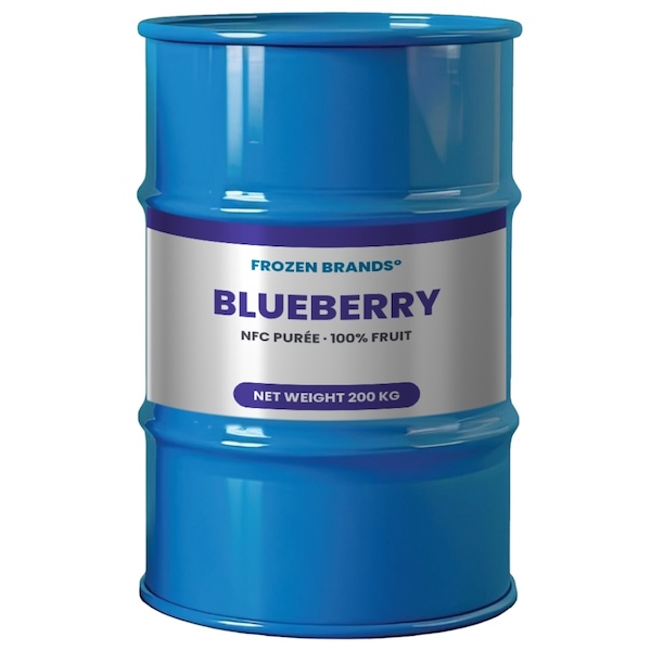 Blueberry NFC fruit purée in a barrel