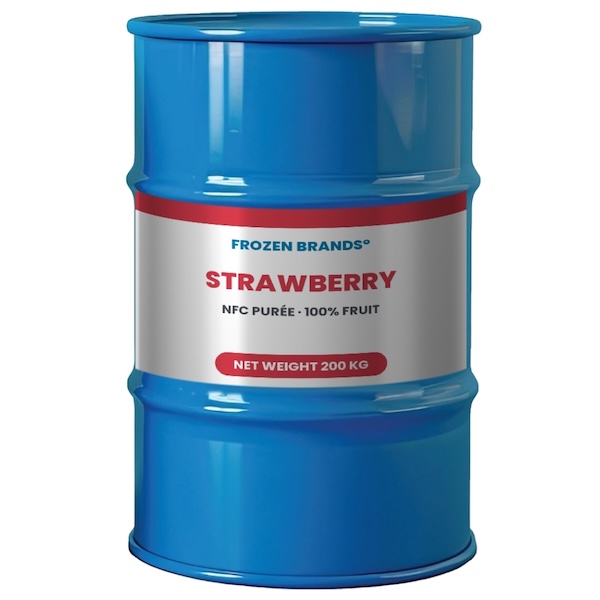 Strawberry NFC fruit purée in a barrel